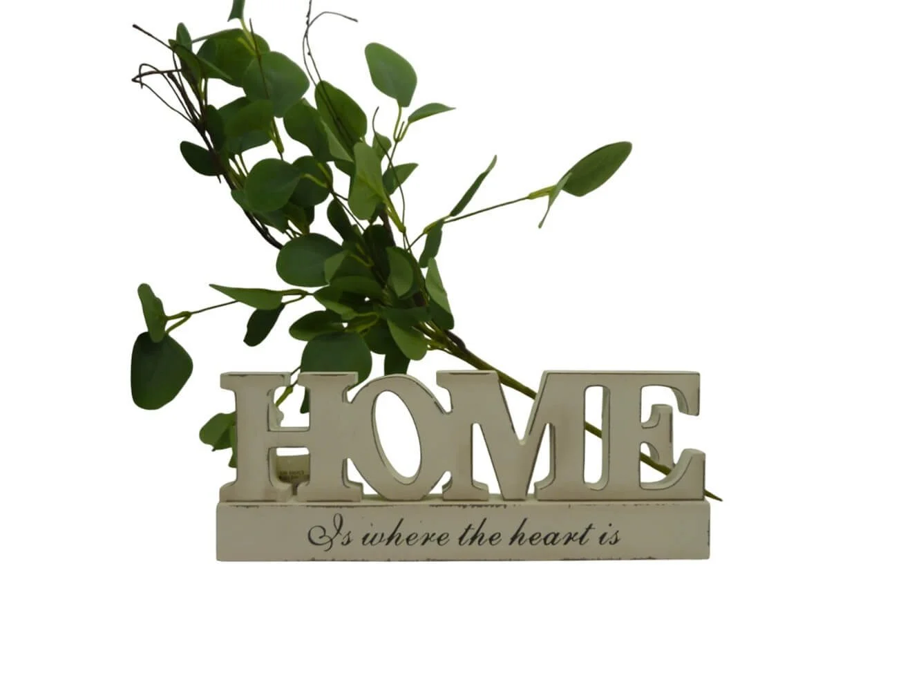 Dekoschriftzug „HOME“ – Shabby Weiß, 40,5 × 16 × 2,5 cm